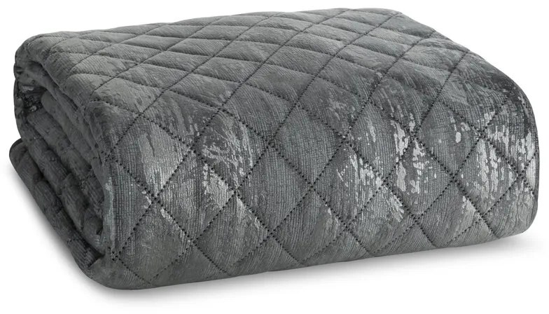 Dekorstudio Zamatový prehoz na posteľ BLINK 3 v oceľovej farbe Rozmer prehozu (šírka x dĺžka): 170x210cm