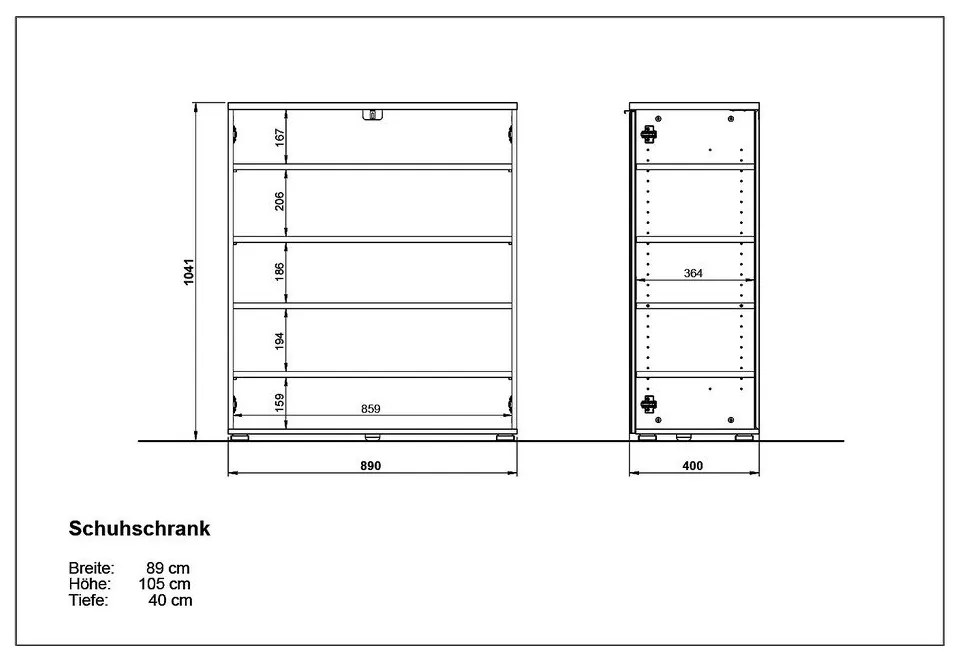 Biela skrinka na topánky v dekore duba Telde - Germania