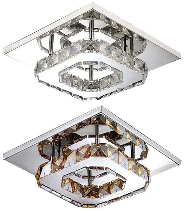 Stropné hranaté svietidlo Plafon Glamour 8W APP405-C APP406-C