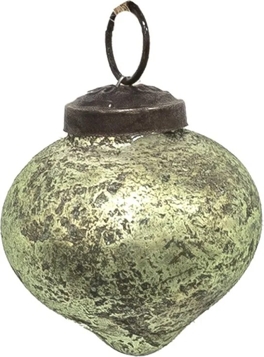 Zelená vianočná sklenená ozdoba banka Chanel - Ø 5*5 cm