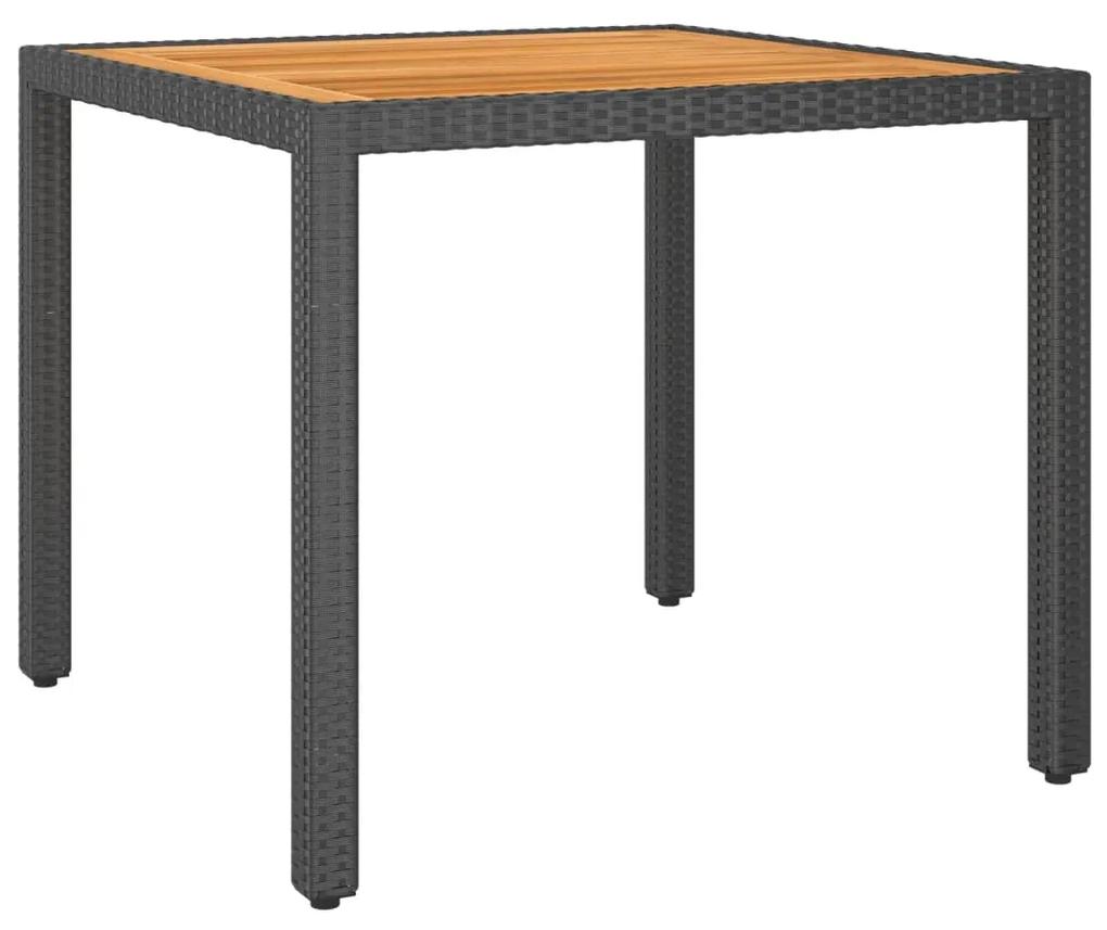 Záhradný stôl čierny 90x90x75 cm polyratan 310572