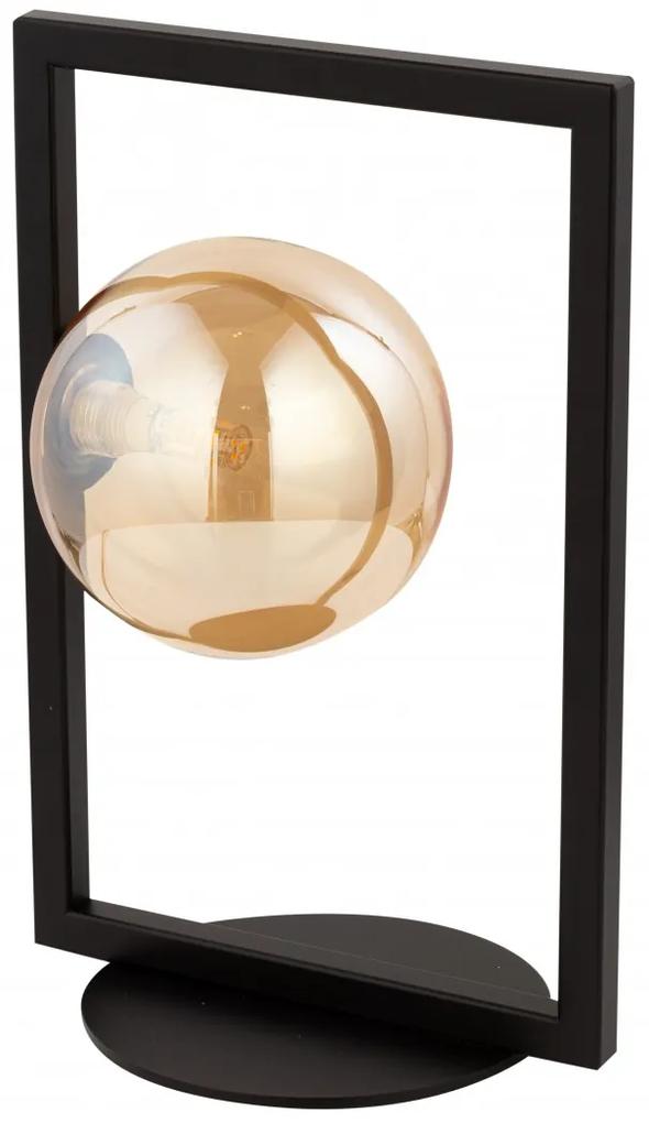 SIGMA Stolná moderná lampa COSMIC, 1xG9, 12W, čierna, jantárové sklo