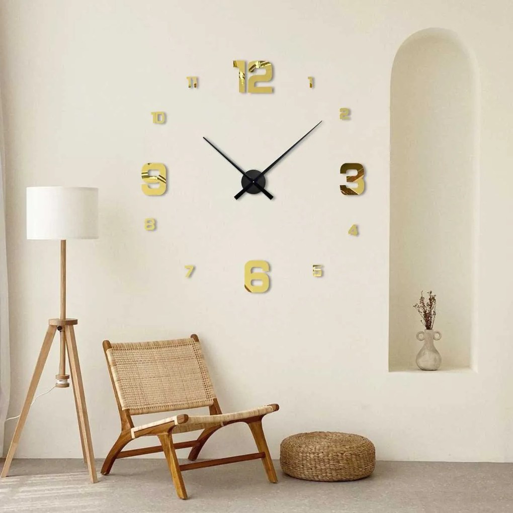 Moderné nástenné hodiny | DESIRE: Zrkadlo SILVER Farba čierna RAL 9005 80 cm 3281-103981 12S005