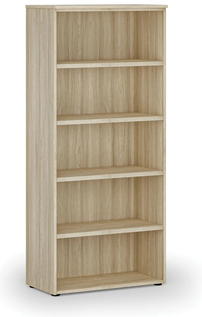 Kancelársky regál PRIMO WOOD, 800 x 420 x 1781 mm, dub prírodný