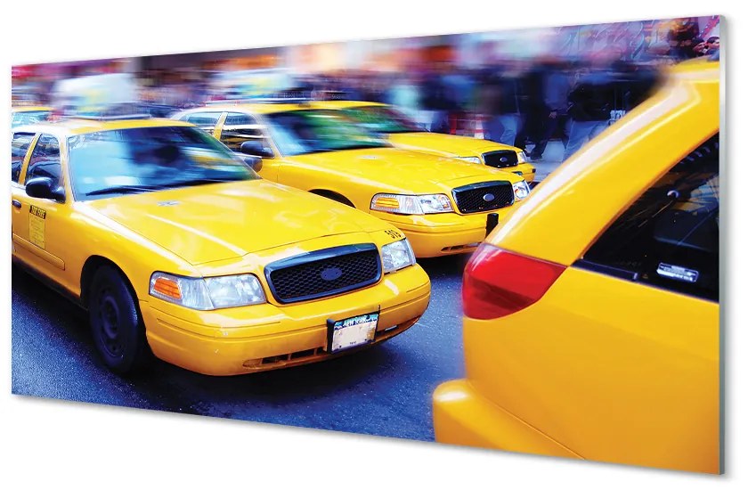 Sklenený obklad do kuchyne Žltá taxi City 125x50 cm