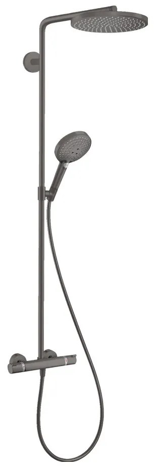 Hansgrohe Raindance Select S, Showerpipe 240 1jet PowderRain s termostatom, kartáčovaný čierny chróm, HAN-27633340