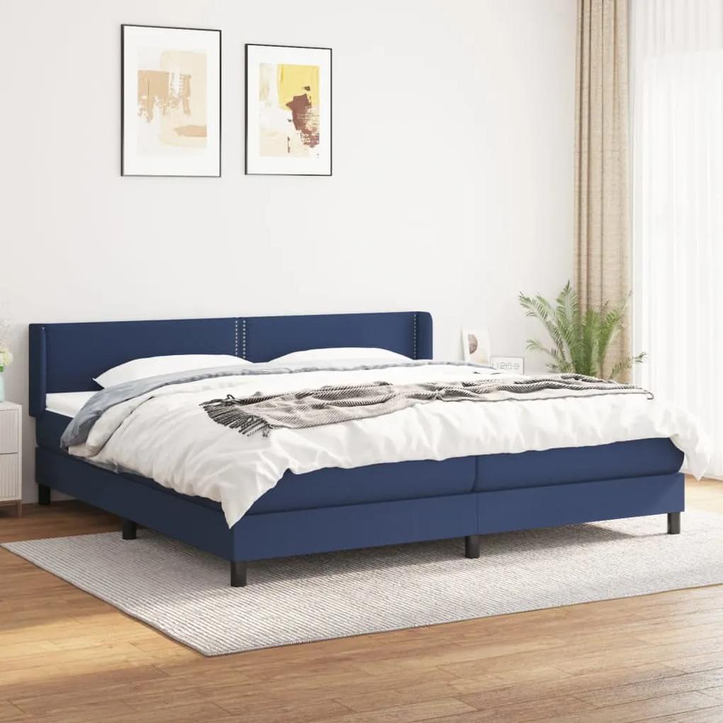 Boxspring posteľ s matracom modrá 200x200 cm látka 3129663