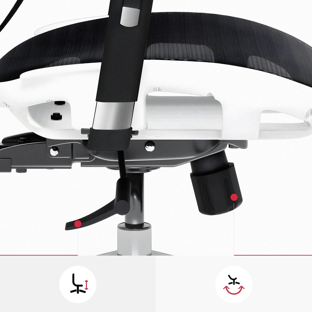 Kancelárska ergonomická stolička Diablo V-Basic, bielo-čierna