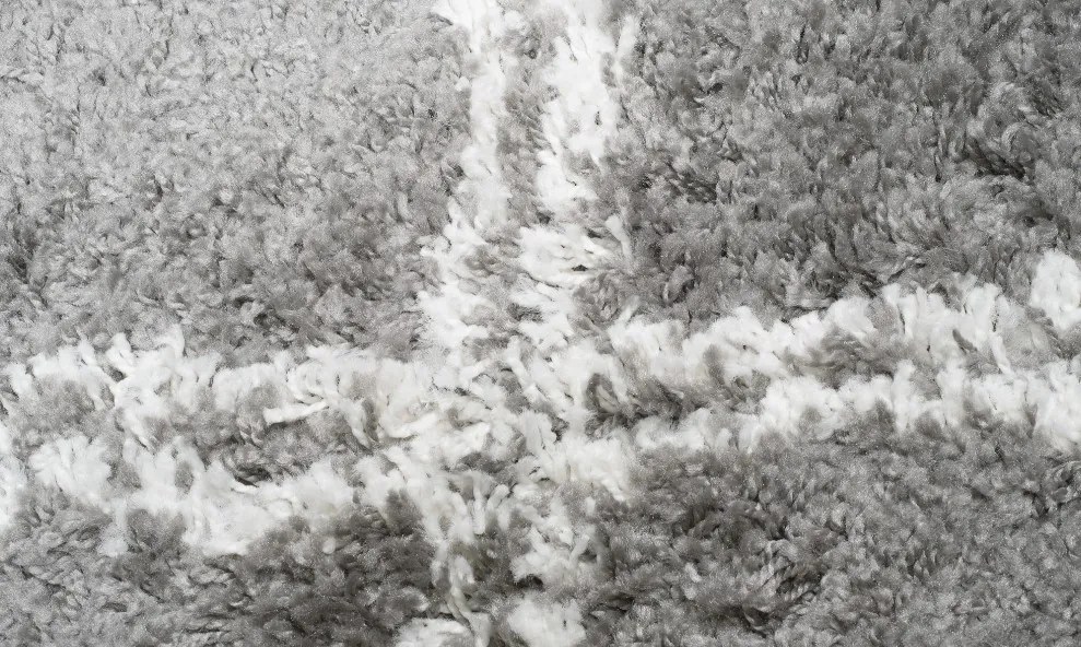 Huňatý šedý vzorovaný behúň Šírka: 100 cm | Dĺžka: 300 cm