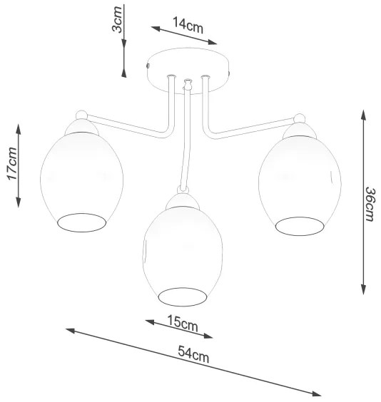 Sollux SL.1144 - Luster na tyči FILLAN 3xE27/60W/230V čierna
