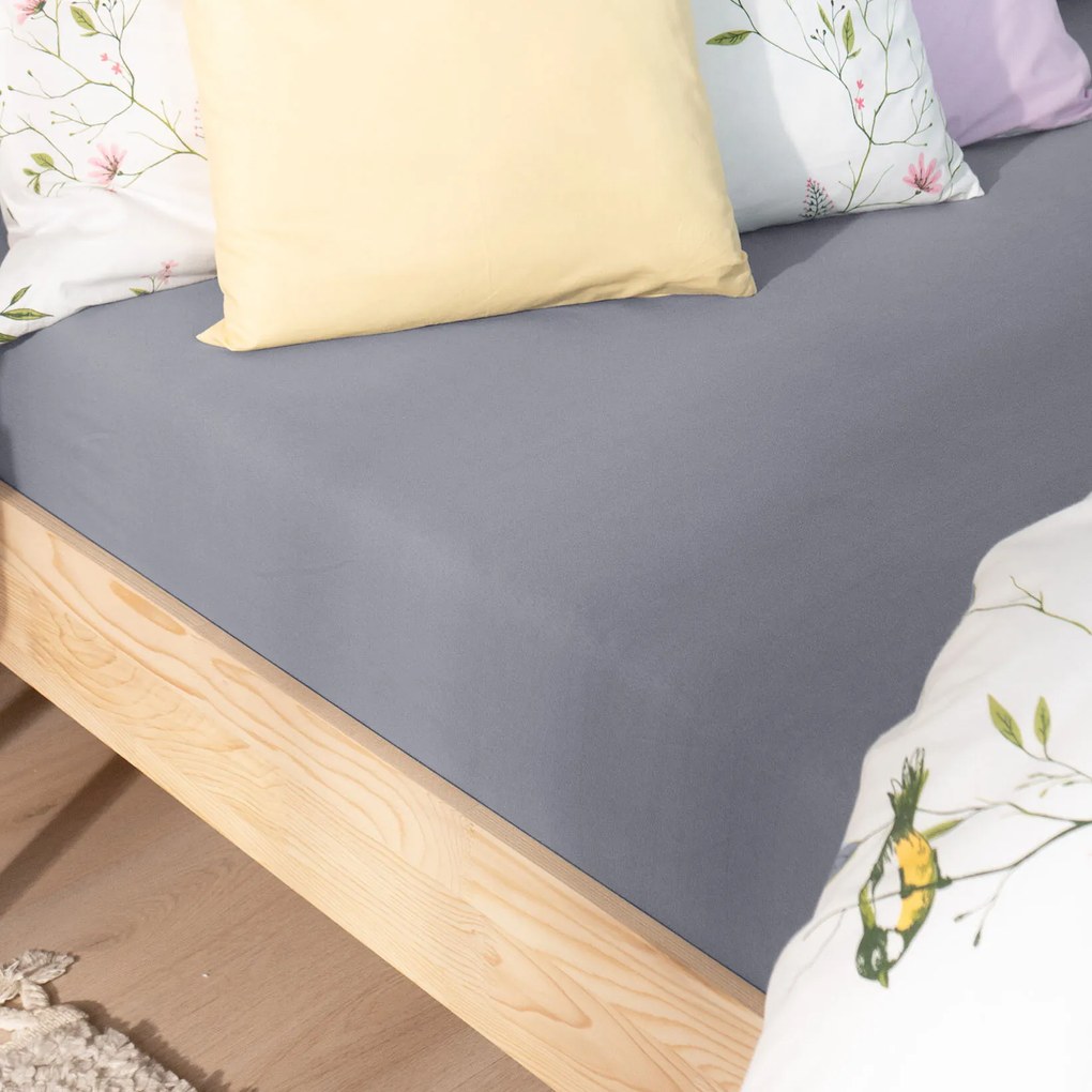 Goldea plachta jersey s napínacou gumou - tmavo sivá 200 x 220 cm