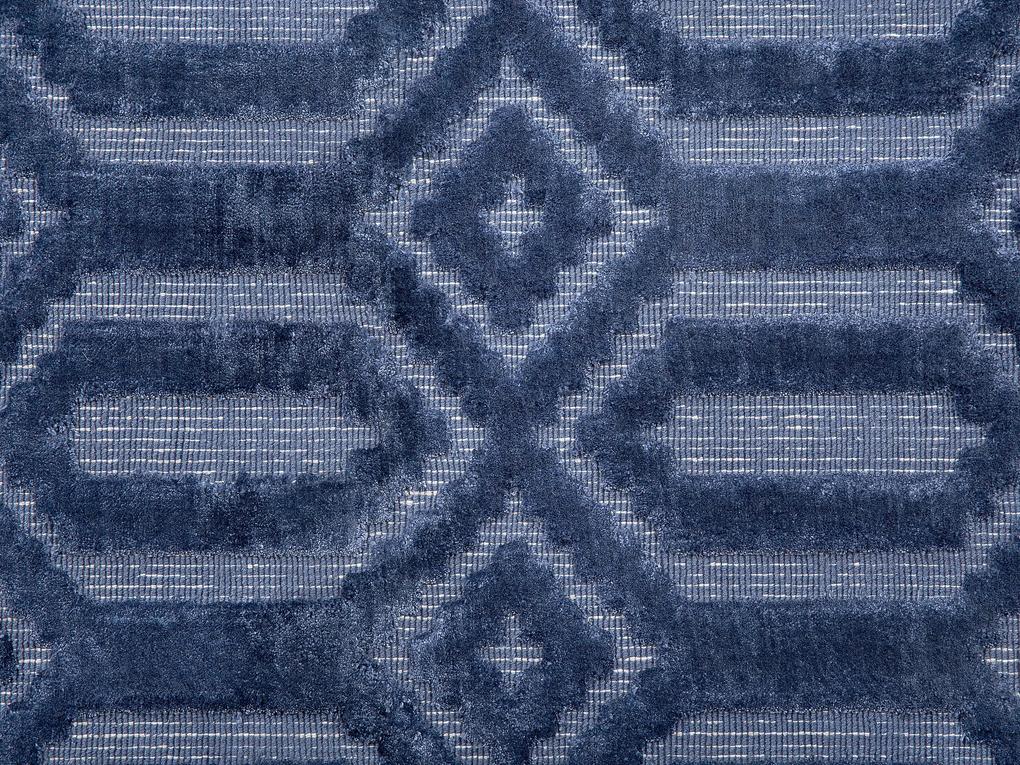 Viskózový koberec 80 x 150 cm modrý ADATEPE Beliani