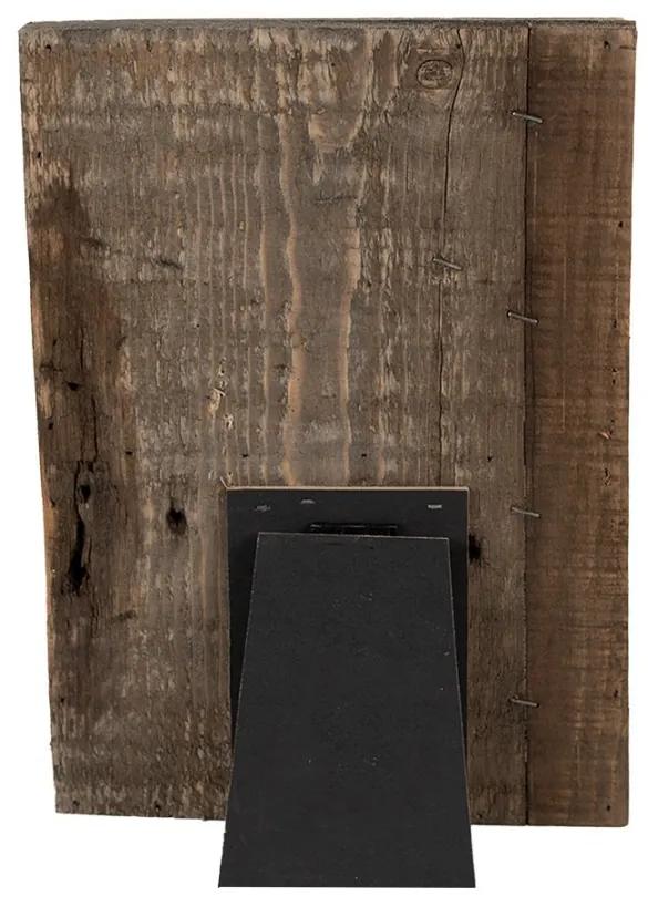 Hnedý antik drevený fotorámik s klipom Clipp - 20*3*30 cm / 2x 9*13 cm