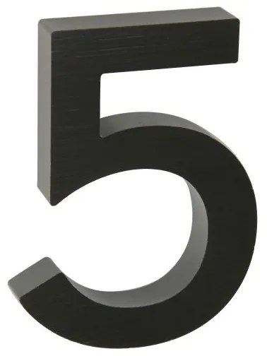 Domové číslo "5", RN.100LV, brúsené, čierna