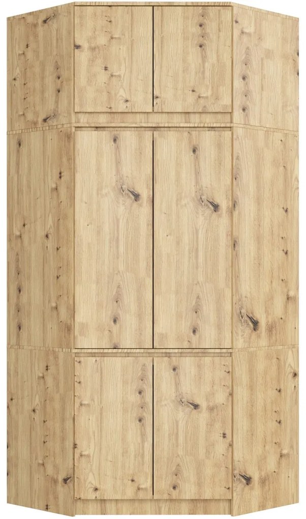 Nadstavec na rohovú šatníkovú skriňu CLP 100 cm dub artisan