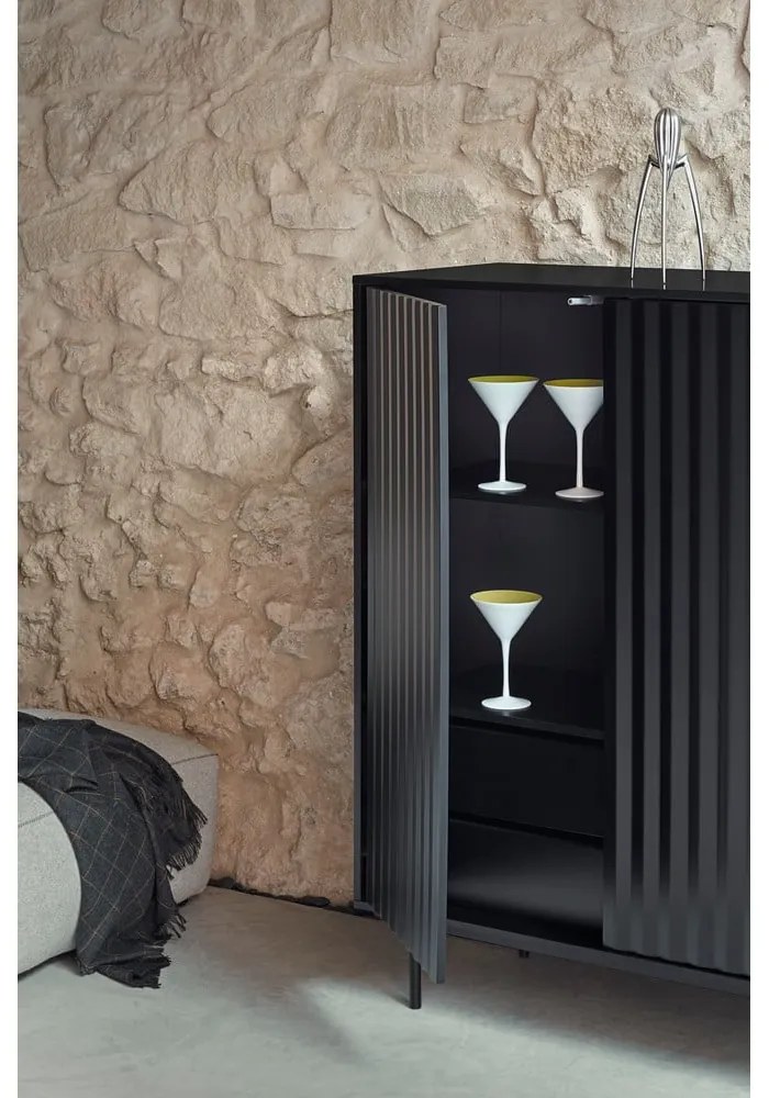 Čierna vysoká komoda 97x130 cm Sierra - Teulat