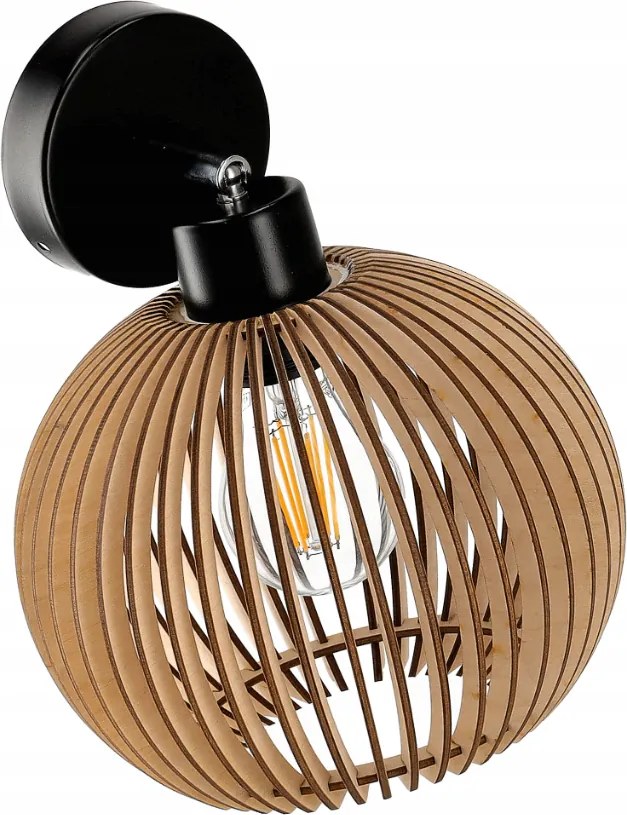 Stropné svietidlo LED stropný luster nástenné svietidlo E27 drevená guľa