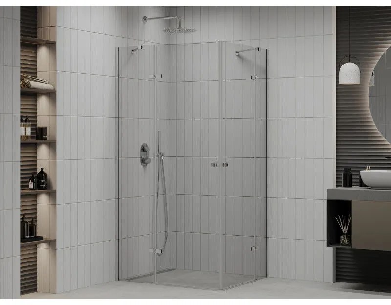 Mexen Roma Duo, sprchovací kút 110 (dvere) x 110 (dvere) cm, 6mm číre sklo, chrómový profil, 854-110-110-02-00