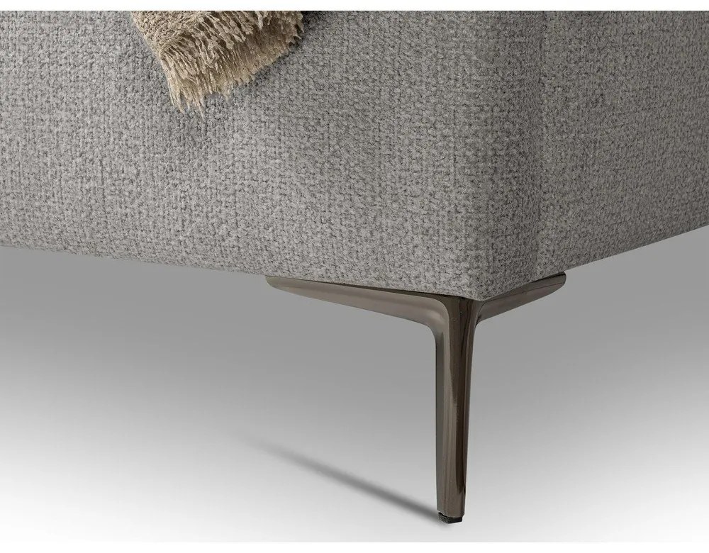 Svetlosivá čalúnená dvojlôžková posteľ s roštom 160x200 cm Makana – Makamii