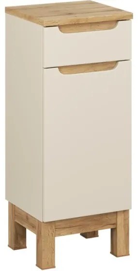 Koupelnová sestava Bali Casad Cloud s deskou, umyvadlem, skříňkami a zrcadlem 80 cm kašmírová/dub wotan