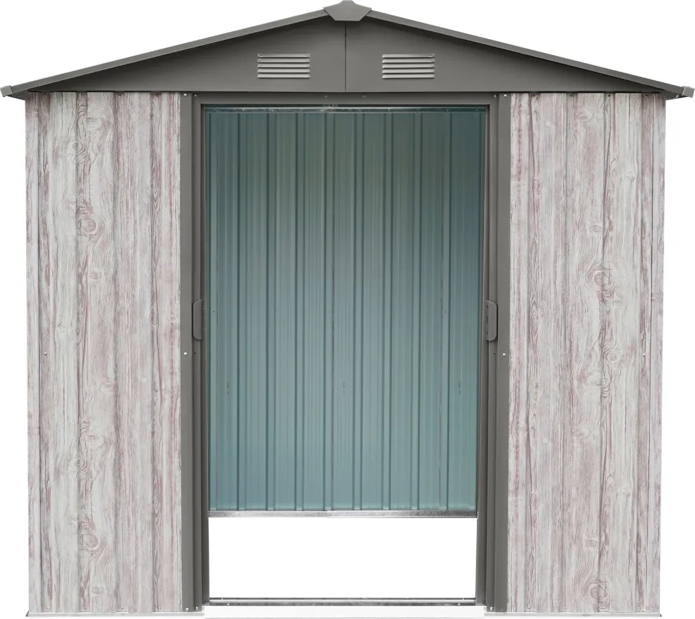 Záhradný domček BestBerg ZDB-2SD / 2,5 m² / 194 x 131 x 184 cm / dekor biele drevo / sivá