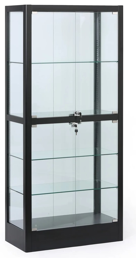 Presklená vitrína, 1800 × 800 × 400 mm, čierna