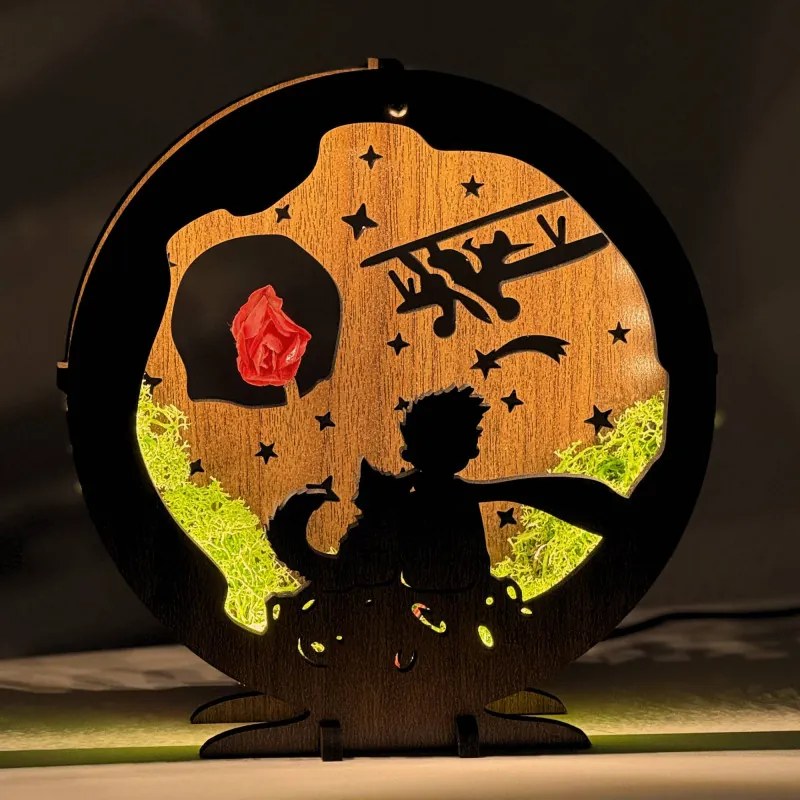 Stmievateľná LED stolová lampa s motívom Malého princa | Sentop LED0575-WENGE