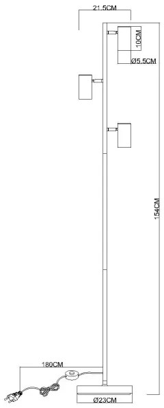 Globo 57911SS - Stojacia lampa ROBBY 3xGU10/5W/230V šedá