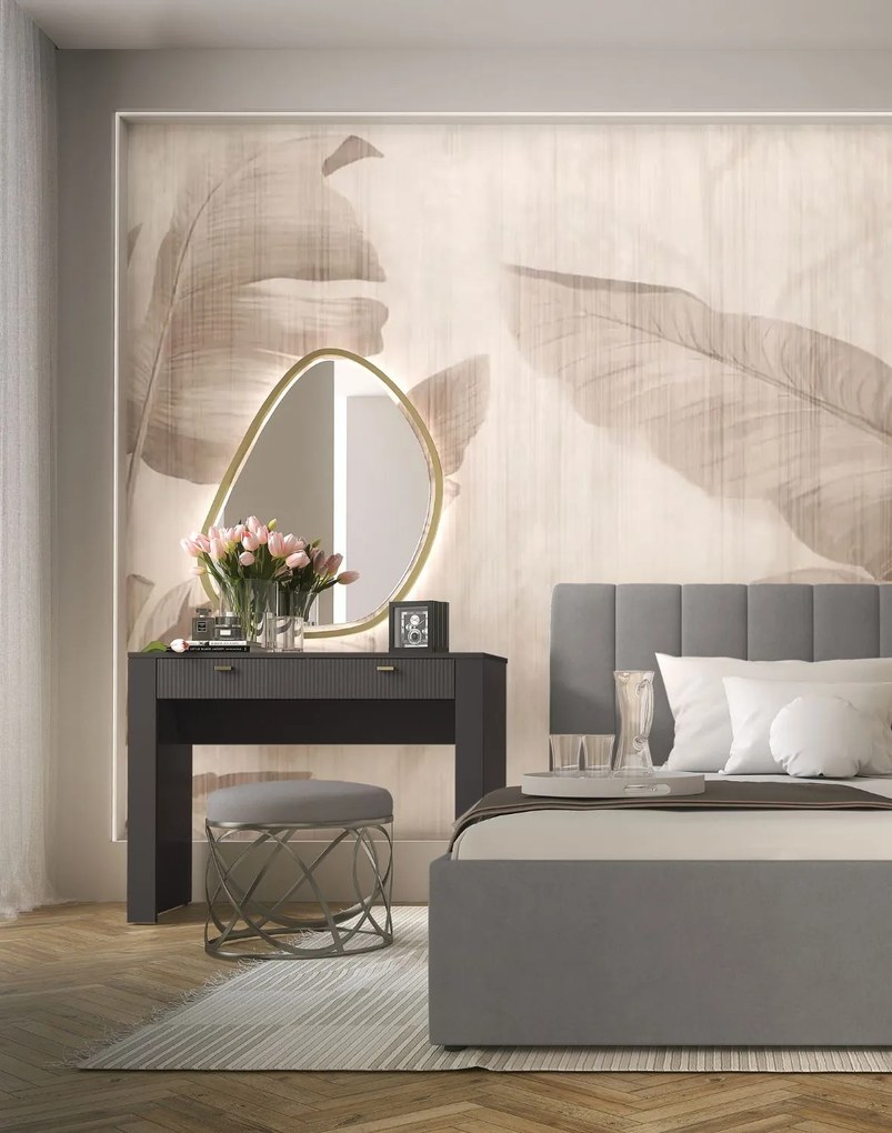 Toaletný stolík / písací stôl so zásuvkou, čierny MOSSA MO10