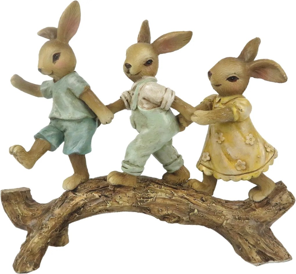 Dekorácie králičie deti na kmeni stromu - 16 * 4 * 13 cm