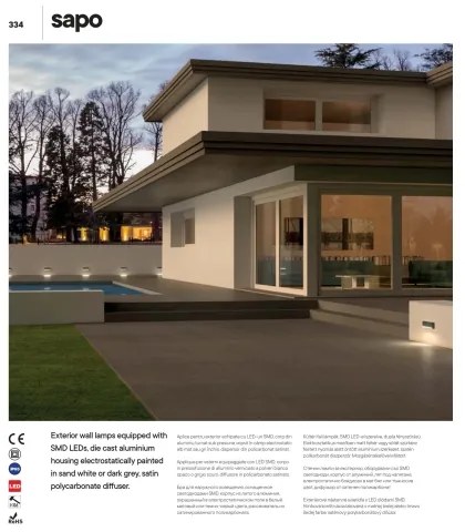 Redo 90070 - LED Vonkajšie nástenné svietidlo SAPO 1xLED/3W/230V IP65