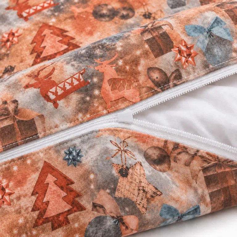 Obliečky Vianočné flanelové Christmas hnedé 200x140cm+90x70cm TiaHome