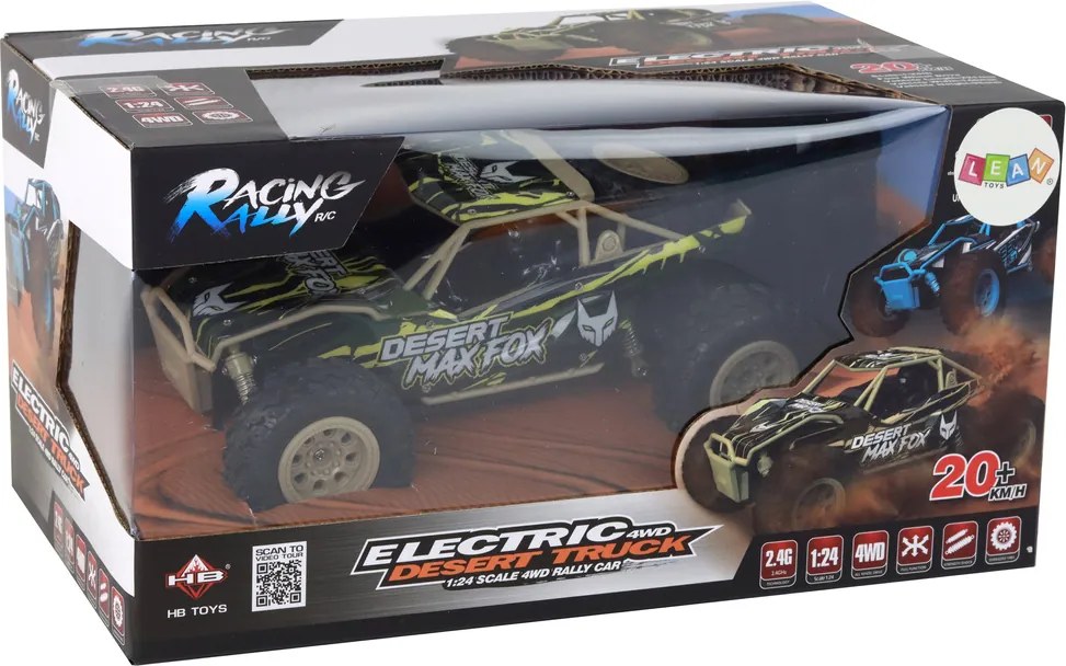 LEAN Toys Diaľkovo ovládané R/C terénne auto 1:24 Hnedé a zelené