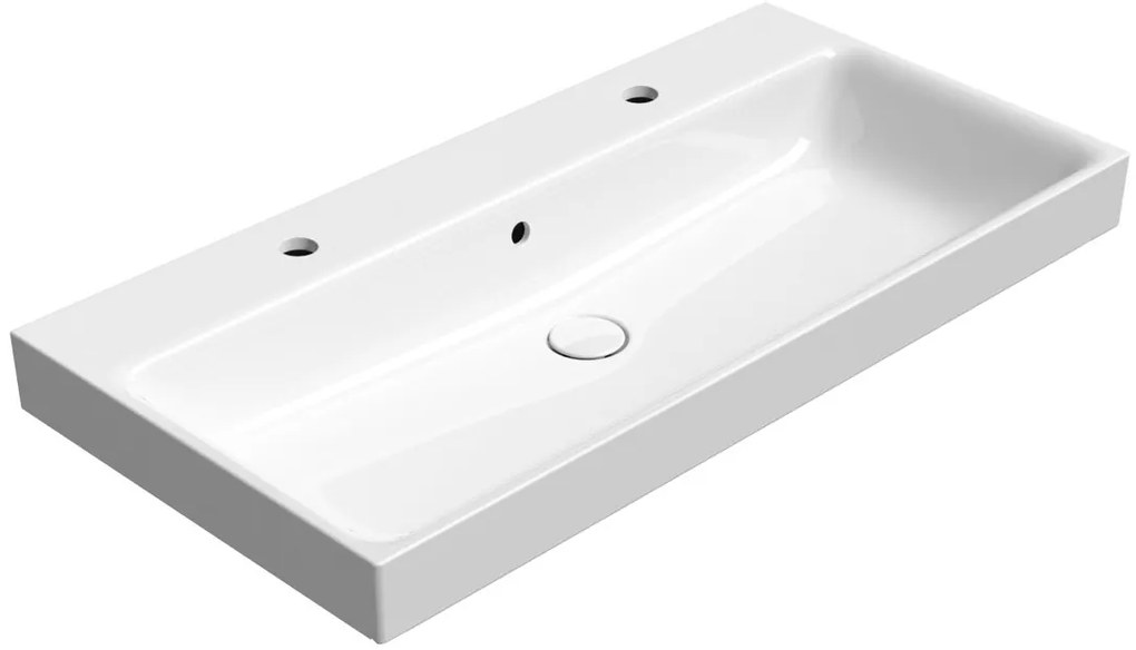 GSI Sapho, NUBES keramické umývadlo 100x50 cm, 2 otvory, biela ExtraGlaze, 9623211