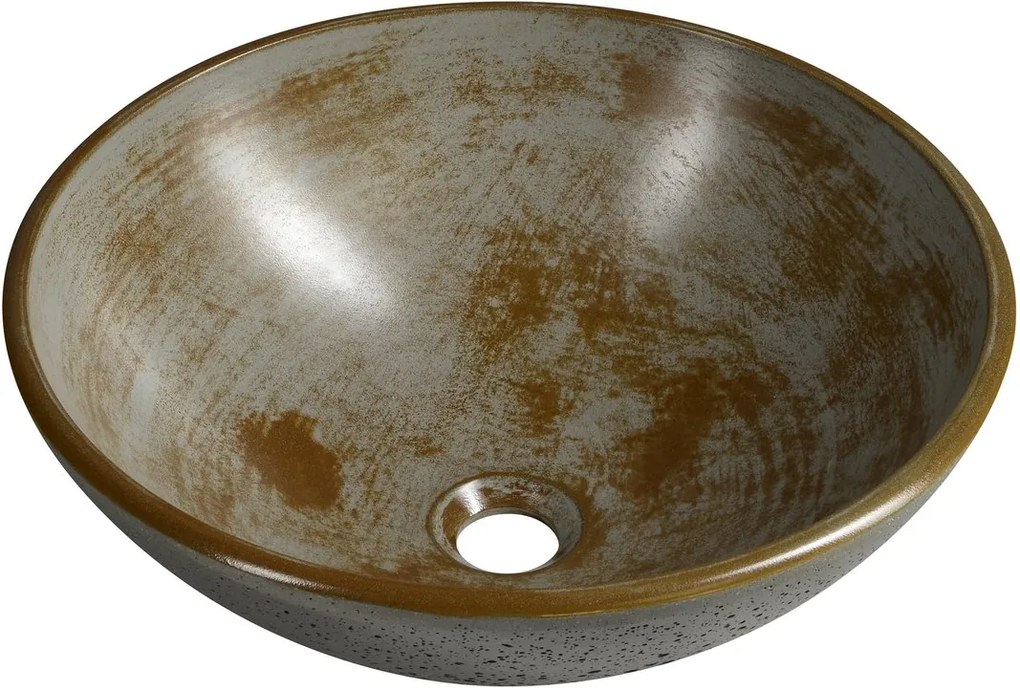 SAPHO - FORMIGO betónové umývadlo, priemer 41 cm, šedá pásikavá (FG007)