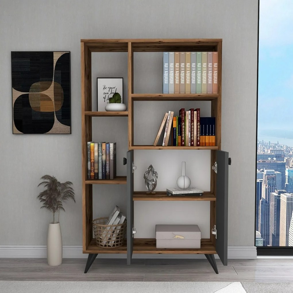Knižnica Meldan Anthracite and Walnut