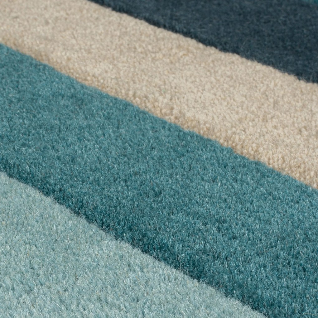 Flair Rugs, Ručne všívaný kusový koberec Abstract Collage Teal, 150x240, modrá, viacfarebná, kancelária