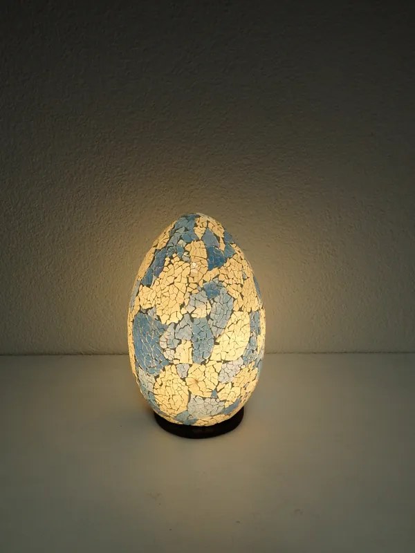 Stolná lampa ART EGG modrá, ručná práca