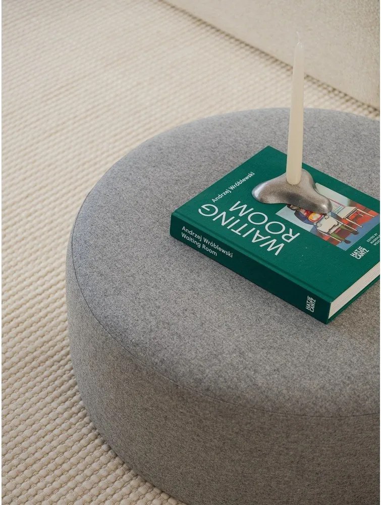 Sivý vlnený taburet Folk – noo.ma