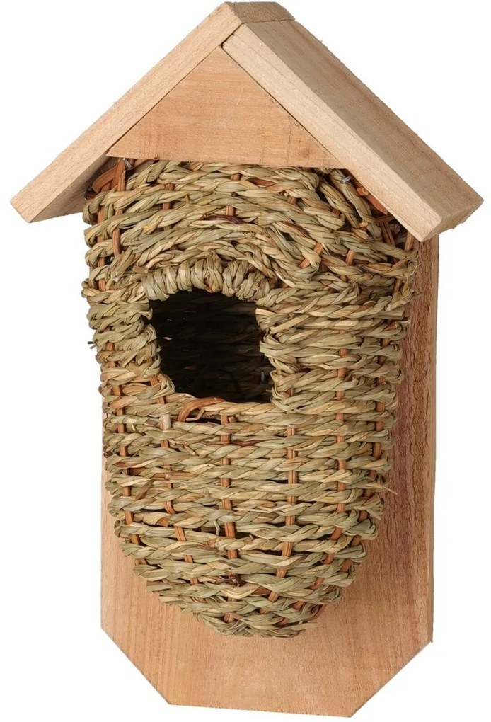 Vtáčia búdka z morskej trávy, 14,5 x 26 x 9,3 cm, natural
