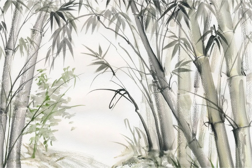 Obraz - Bambusy, kresba (90x60 cm)
