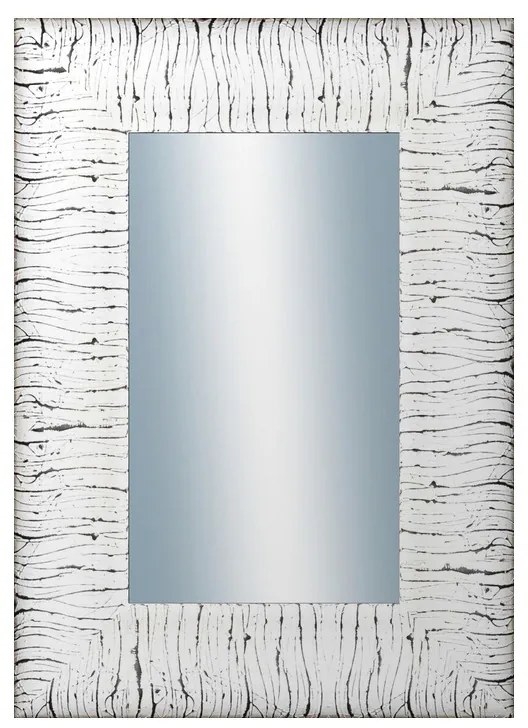 DANTIK - Zrkadlo v rámu, rozmer s rámom 50x70 cm z lišty SAUDEK biela čierne čiary (2512)