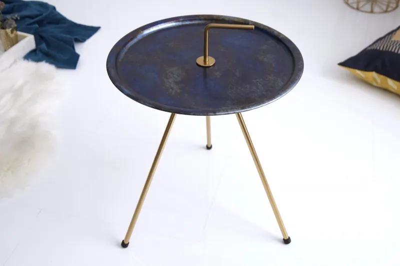 Odkladací stolík SimplyClever 42cm modrý zlatý