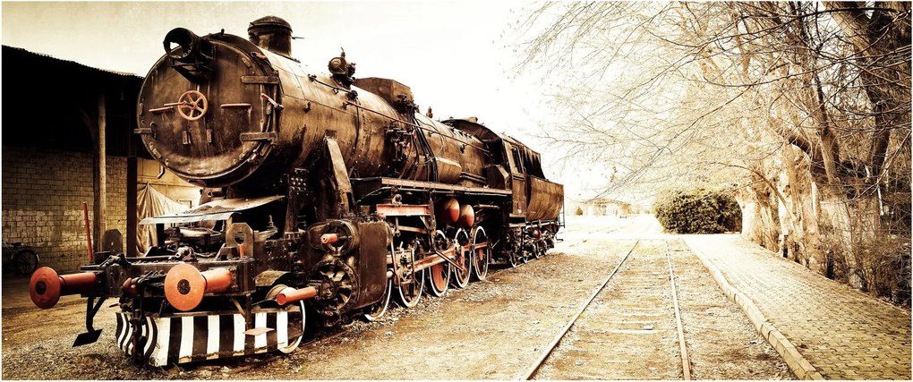 Obraz - Historická lokomotíva (120x50 cm)