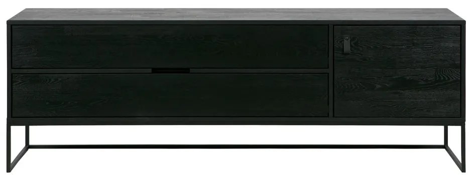Čierny TV stolík z jaseňového dreva 180x61x44 cm Silas – WOOOD