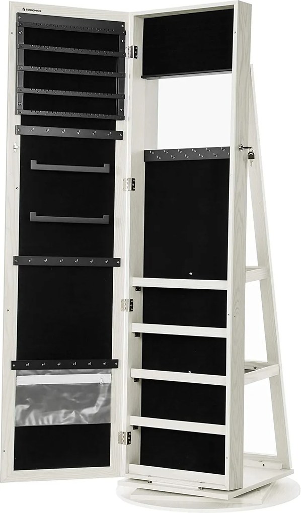 Otočná šperkovnica so zrkadlom Pure svetlosivá