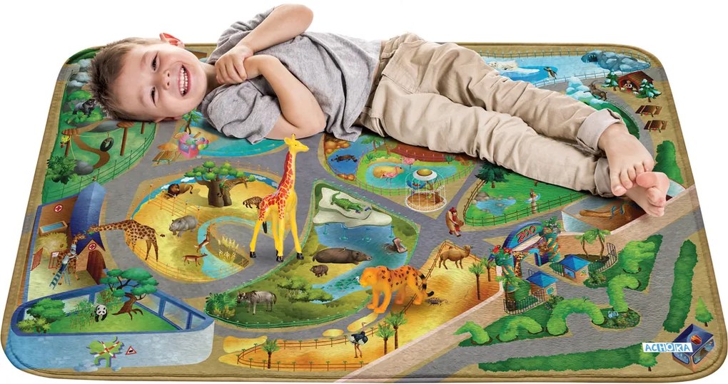 Detský hrací koberec Soft Zoo 100x150 cm