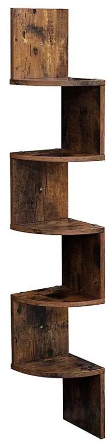 Rohová nástenná polica SNAKE hnedá