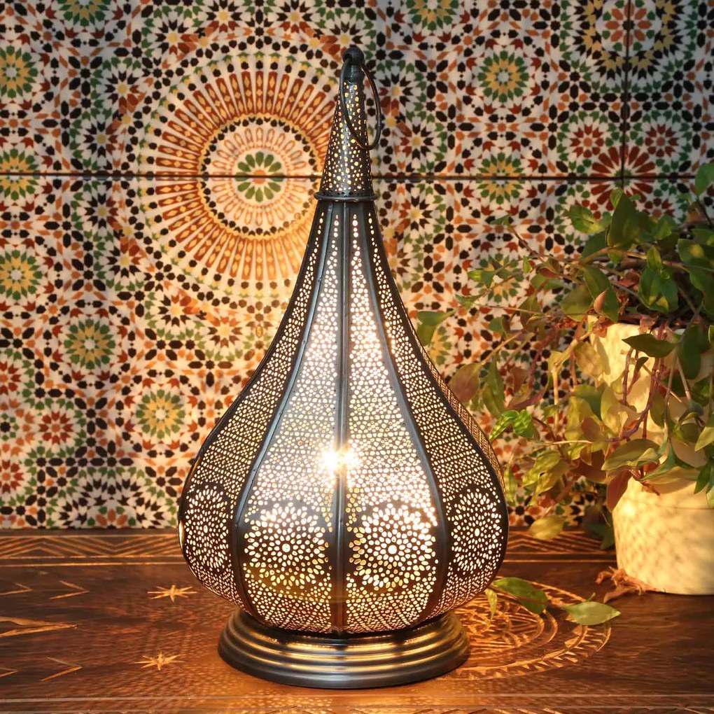 Orientálna stolová lampa Monza Silver