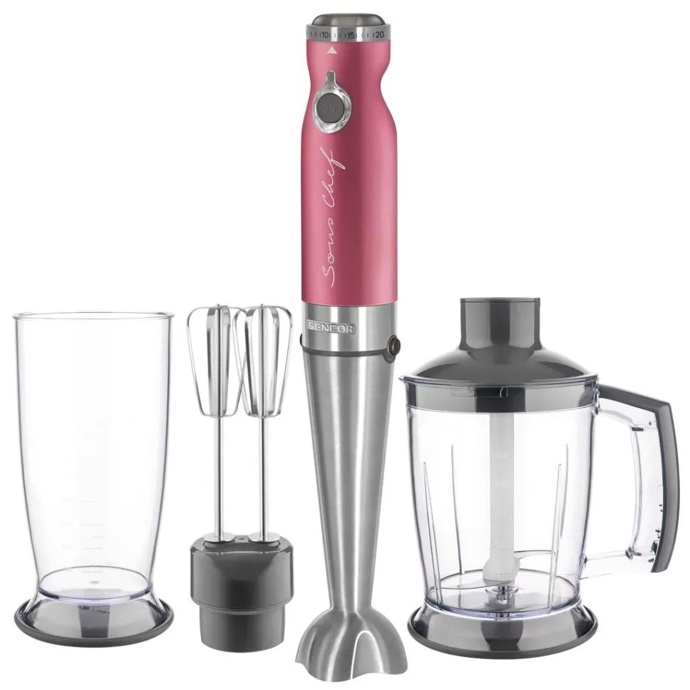 Sencor - Tyčový mixér 4v1 1200W/230V nerez/ružová